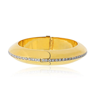 18K Yellow Gold 2.34cttw Diamond Donut Like Bangle Bracelet