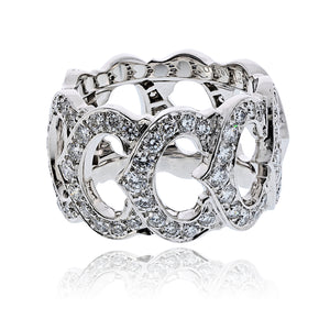 Cartier 18K White Gold Diamond "C" Ring