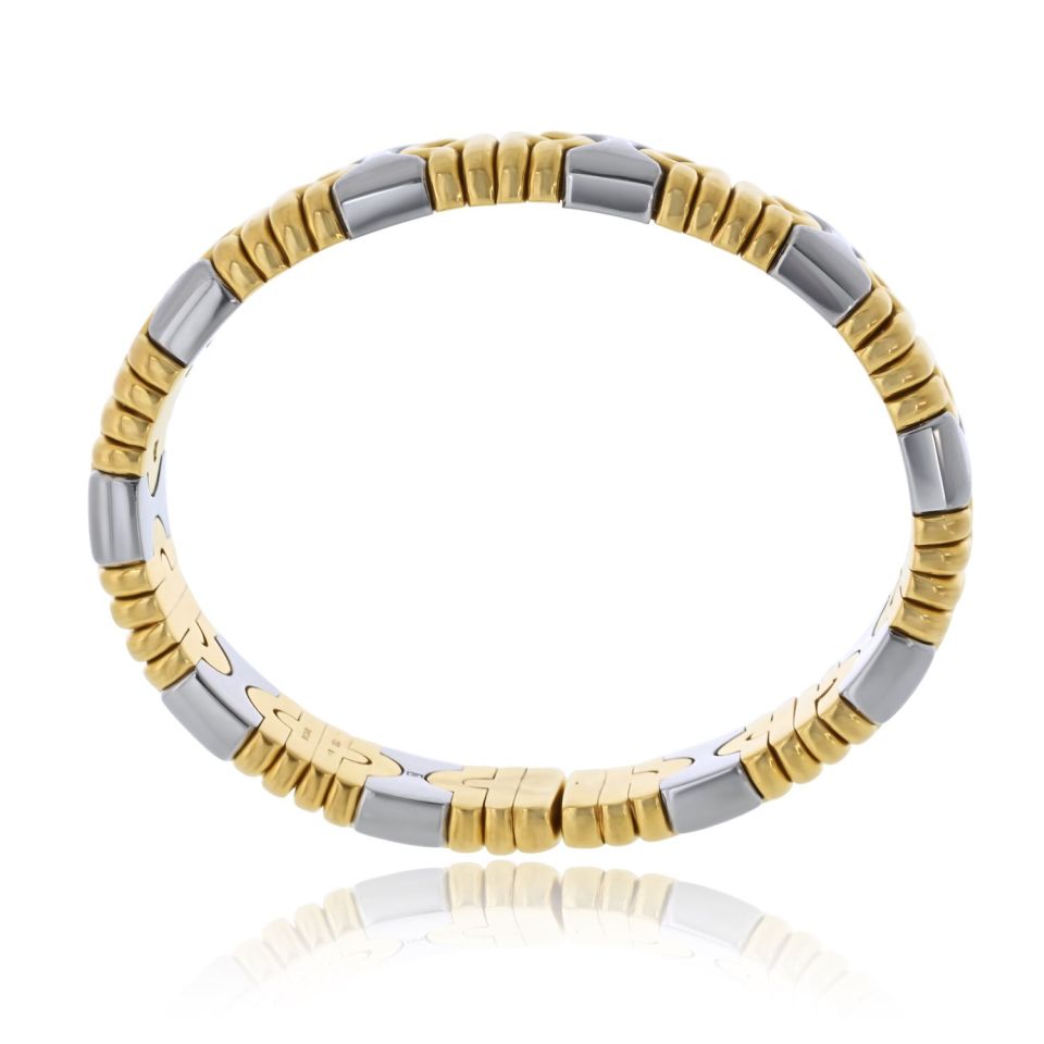 Bvlgari Parentesi 18K Yellow Gold Hematite Bangle Bracelet – The