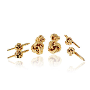 Tiffany & Co. 14K Yellow Gold Knot Full Set Cuff Links