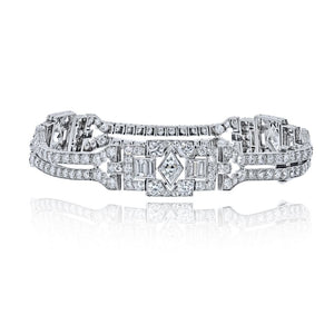 Oscar Heyman Art Deco Platinum One Line Diamond Bracelet