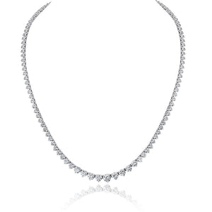 Riveria 14K White Gold 10.73cttw Round Cut Diamond Necklace