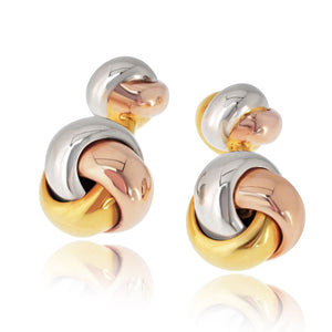 Cartier Trinity 18K Tri Color Classic Knot Cuff Links