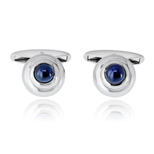 Chopard 18K White Gold Sapphire Mens Cuff Links