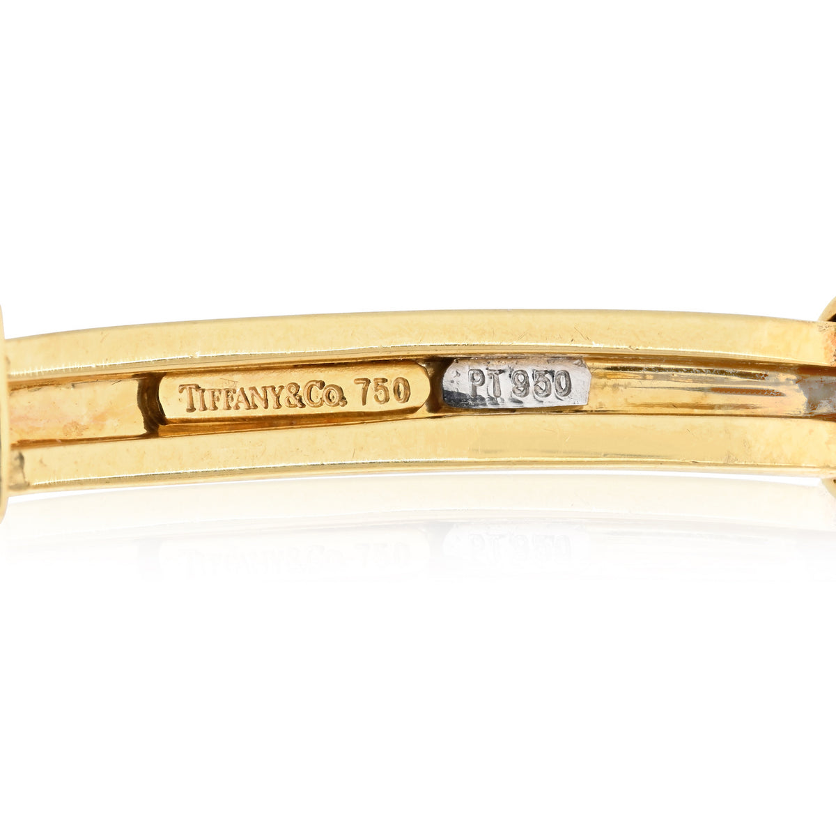 Tiffany & Co. Platinum & 18K Yellow Gold 1.00cttw Diamond Bezel Set Necklace