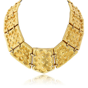 David Webb Collar 18K Yellow Gold 15 Pallet Necklace
