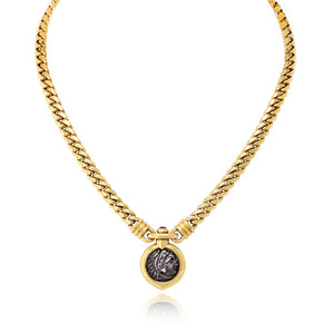 Bvlgari Monete 18K Yellow Gold Philippus III 323-319 AC Circa 1982 Necklace