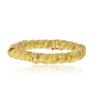 David Webb 18K Yellow Gold Twisted Bangle Bangle Bracelet