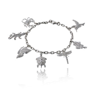 Tiffany & Co. Charm Platinum 7 Charm Diamond Bracelet