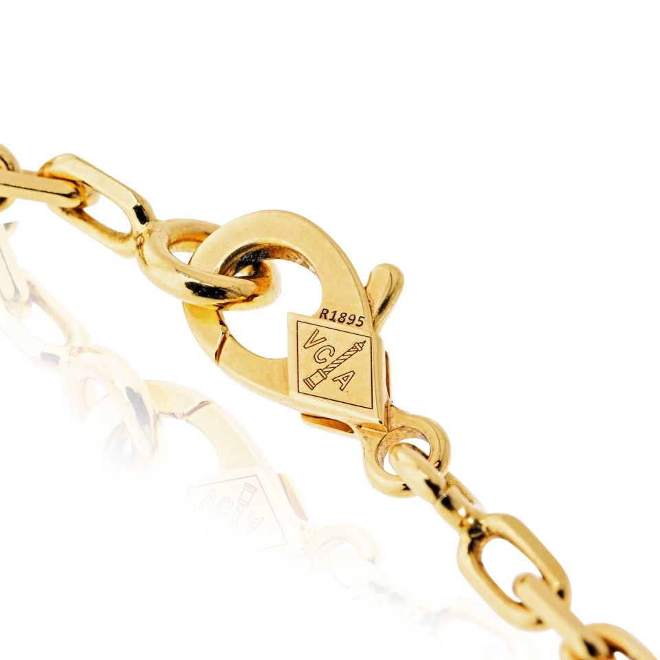 Van Cleef & Arpels Alhambra 18K Yellow Gold Blue Agate 20 Motif