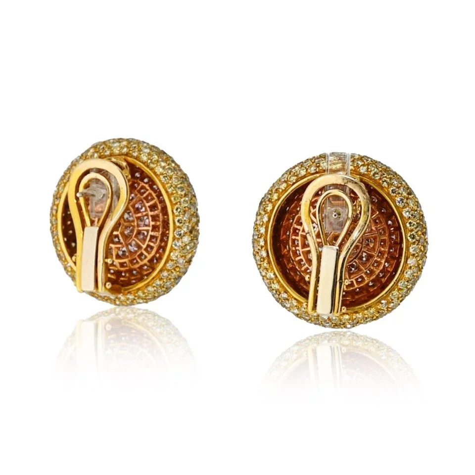 18K Yellow Gold 16 carat Natural Fancy Yellow and Fancy Pink