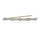 Art Deco Platinum 2.50 carat Diamond Bow Bar Pin Brooch