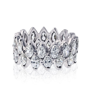 Platinum Marquise Cut 7.50cttw Diamond Eternity Band