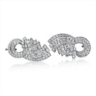 Circa 1940's Platinum Diamond Double Clip Brooch