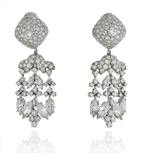 David Webb Platinum 20.17 Carat Chandalier Diamond Earrings