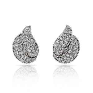 Circa 1970's Platinum 8.00 Carat Clip-On Diamond Earrings