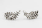 Art Deco Platinum Diamond 10.00cttw Leaf Earrings