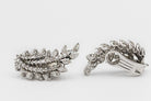 Art Deco Platinum Diamond 10.00cttw Leaf Earrings