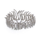 Fine 18K White Gold Diamond Pave Sculpted Strips Bracelet - The Back Vault