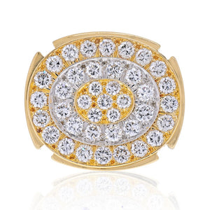 David Webb Bold Large Yellow Gold Diamond Chunky Cluster Ring