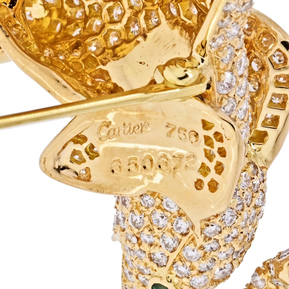 Cartier 18K Yellow Gold Diamond Elephant Brooch – The Back Vault
