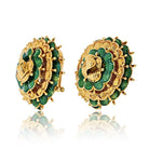 Tiffany & Co. 18K Yellow Gold 1970's Green Enamel Clip On Earrings