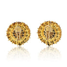 Tiffany & Co. 18K Yellow Gold 1970's Green Enamel Clip On Earrings