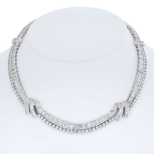 Platinum 23.00cttw Diamond Collar Circa 1960's Necklace