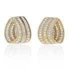 18K Yellow Gold 6 Carat Diamond Huggie Earrings - The Back Vault