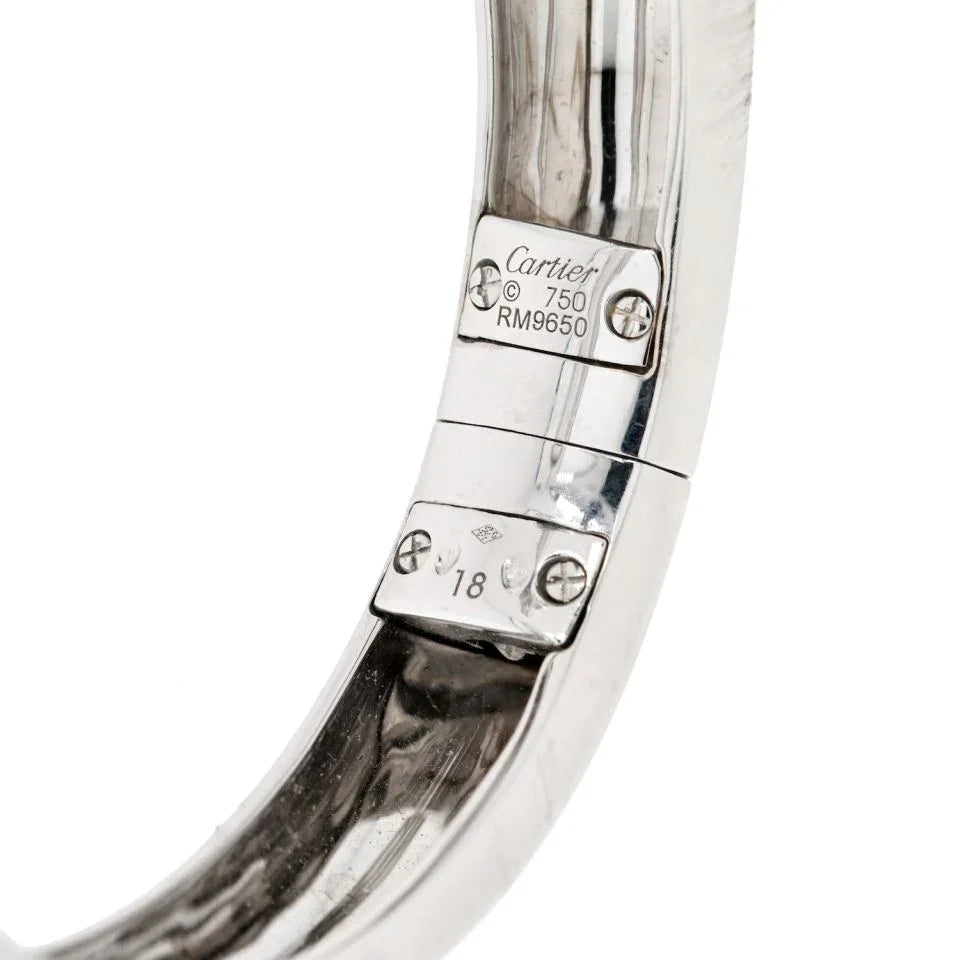 Cartier 18K White Gold Panthere Cuff Bangle Bracelet – The Back Vault