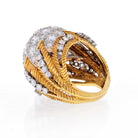 Platinum & 18K Yellow Gold 1950's Cluster 8.50cts Diamond Dome Ring