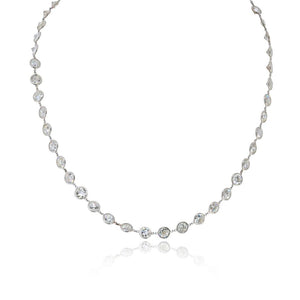 Old European Platinum 19.00cttw Diamonds by the Yard Necklace