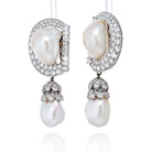 David Webb Platinum 9.92 cttw Diamond And Pearl Day To Night Earrings - The Back Vault