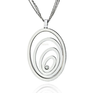 Chopard Diamond 18K White Gold Happy Spirit Floating Diamond Pendant