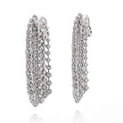 Platinum 35 Carats Cascading Round Diamond Waterfall Earrings
