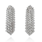 Platinum 35 Carats Cascading Round Diamond Waterfall Earrings