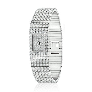 Piaget 18K White Gold 15201 Polo Evening Diamond Ladies Wrist Watch