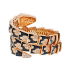 Bvlgari 18K Rose Gold Black Enamel Diamond SP P 26G Ladies Watch
