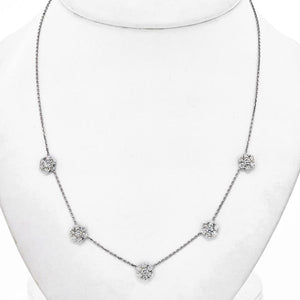 Van Cleef & Arpels Diamond 18K White Gold Fleurette Necklace