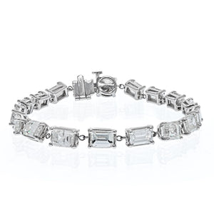 Tennis Platinum 12.53 cttw Emerald Cut Diamond Bracelet