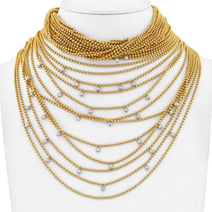 Cartier 18K Yellow Gold 34 Strand Draperie Diamond Necklace