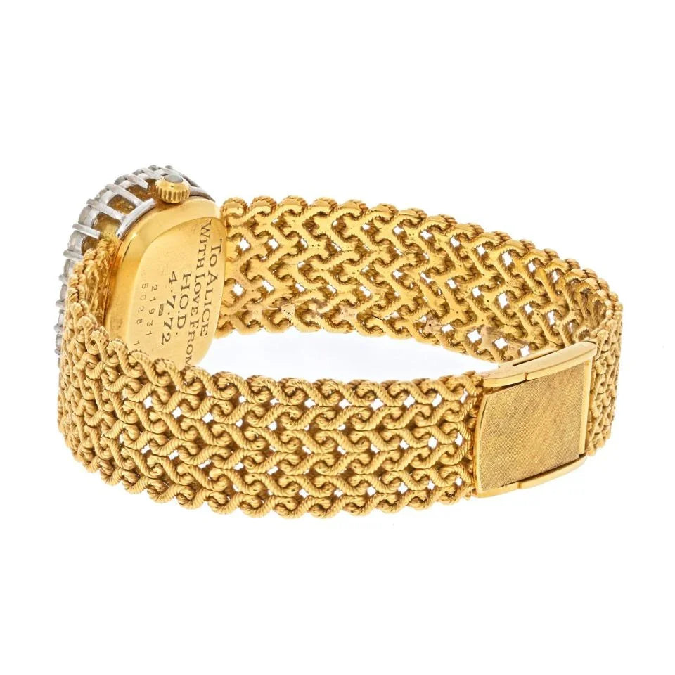 Tiffany & Co. 18K Yellow Gold Opal Dial Vintage Women Watch – The