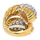 David Webb 18K Yellow Gold 9.50cttw Pave Diamond ByPass Cocktail Ring - The Back Vault