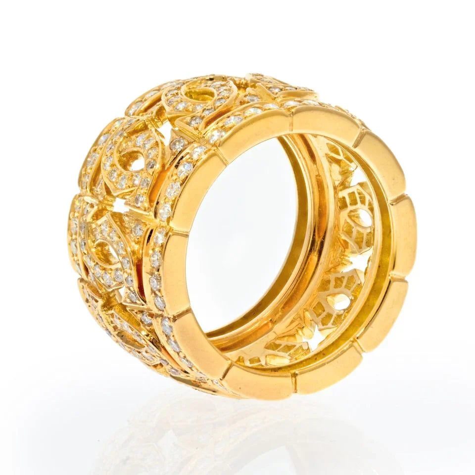 Cartier 18K Yellow Gold Double C Diamond Ring – The Back Vault