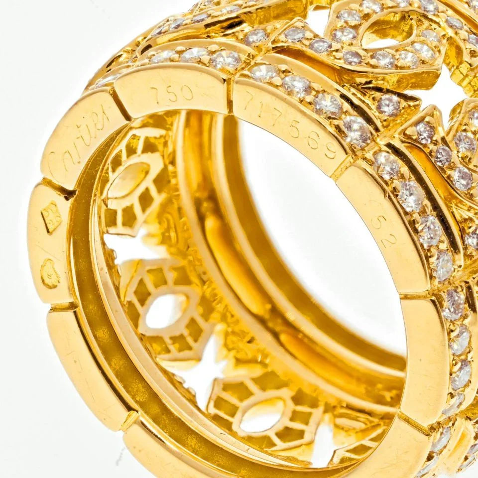 Cartier 18K Yellow Gold Double C Diamond Ring – The Back Vault