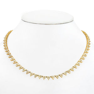 14K Yellow Gold 13.50cttw Diamond Trio Tennis Necklace