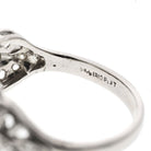 Platinum 2.50cttw Deco Diamond Three Stone Right Hand Ring