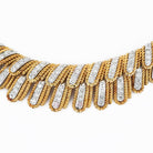 David Webb Collar Platinum & 18K Yellow Gold Diamond Feather Collar Rope Necklace