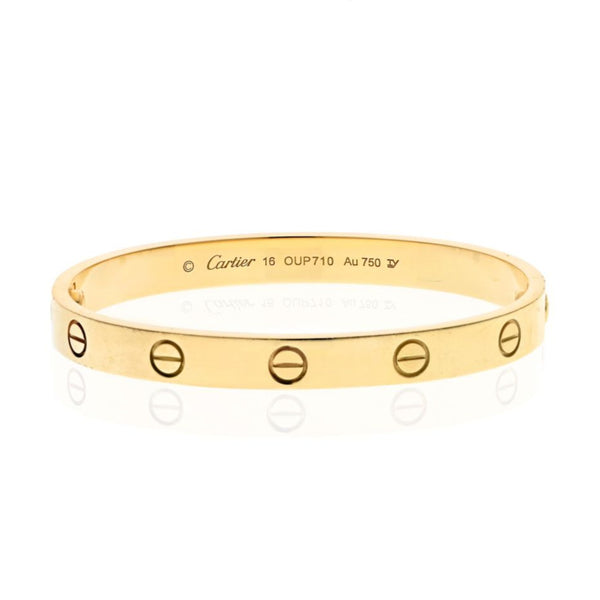 Cartier love bracelet weight size 18 sale