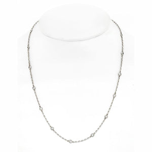 Platinum Old Mine Diamond By The Yard Chain 2.75cttw Necklace